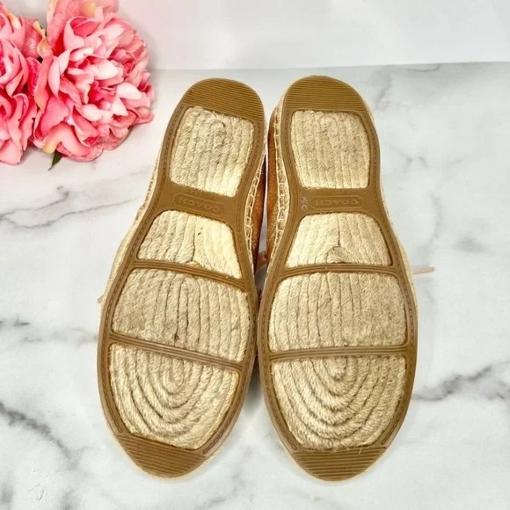 Coach Ramira Glitter Rose Gold Laceup Espadrilles 8.5 - Picture 5 of 6